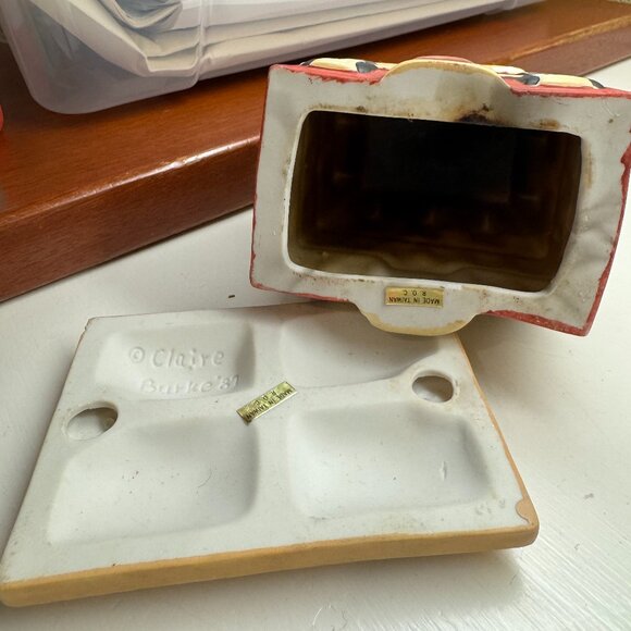 Claire Burke Christmas House Memories Porcelain Scent Burner Cover 1987 Vintage - Picture 2 of 5